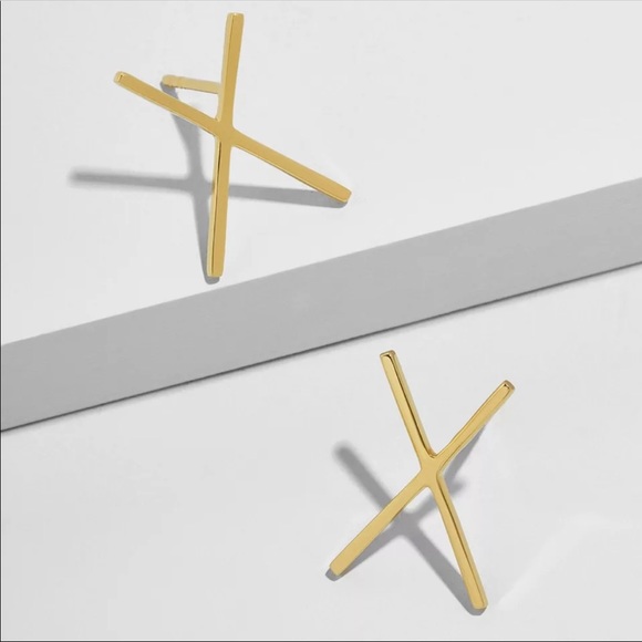 • River •  X Earring Studs - Picture 2 of 3